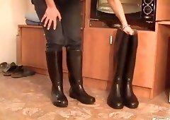 Rubber riding boots
