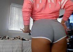 Booty shorts anal