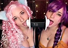 best of Asmr twin kittens intense eating aftynrose