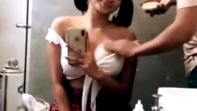 Piumi hansamali boobs pressing lankan model