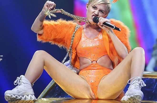 Canine reccomend miley cyrus fans vagina breast show