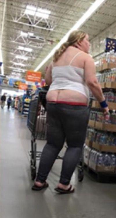 Walmart lady with flat ass