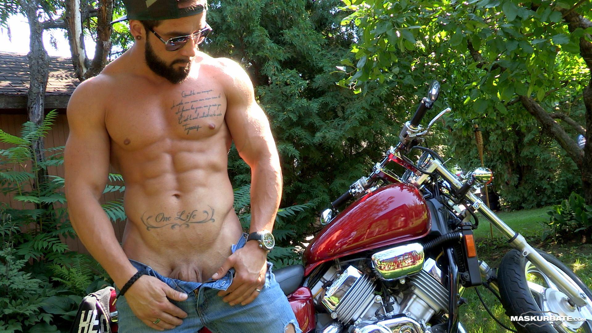 Naked hunks on motorcycles