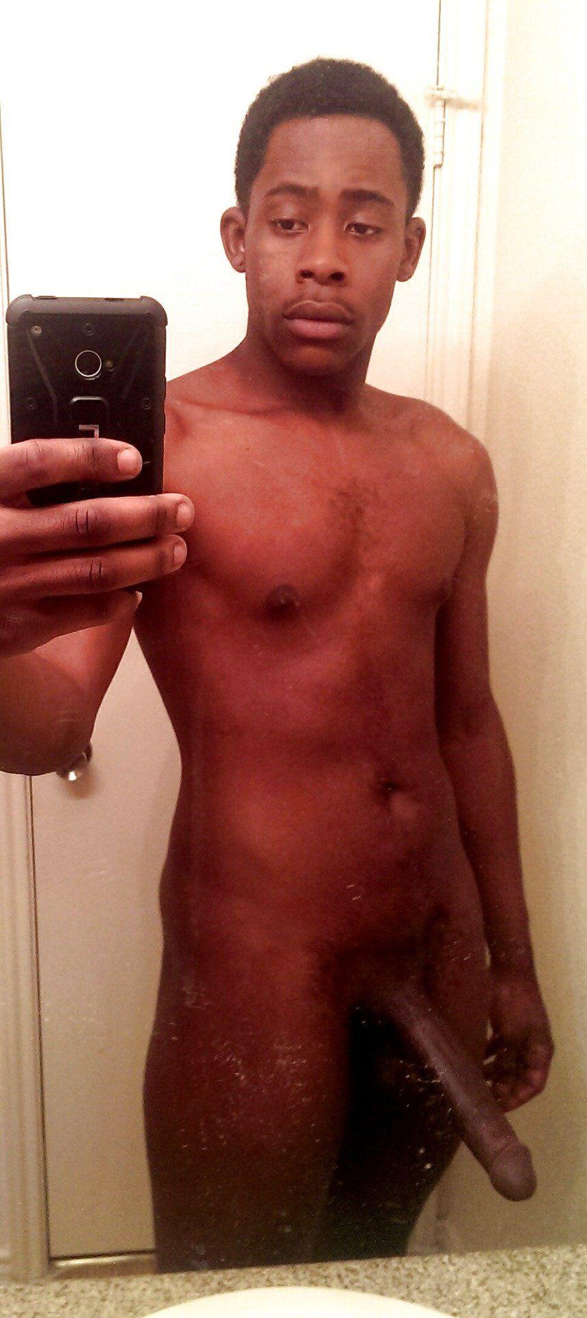 Half naked black teen boy