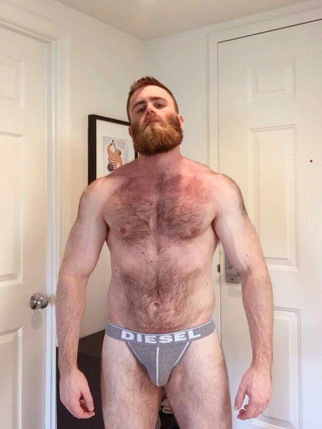 Naked hairy ginger man