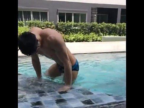 Nude boys swimming pool