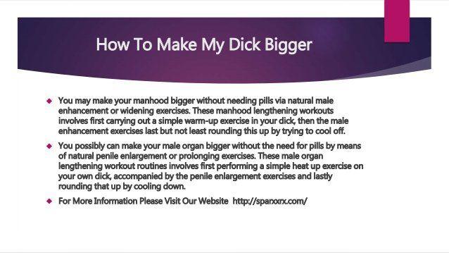Zinger reccomend howto make dick