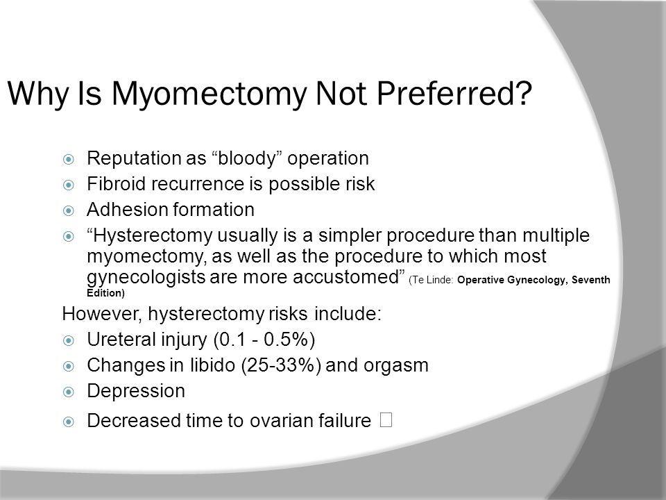 When can i orgasm after myomectomy