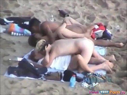 Group sex nude beach