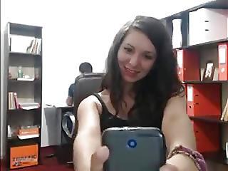 Amazing Webcam Girl Flashing At Office