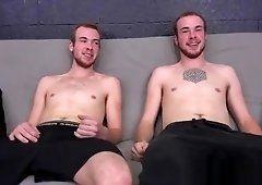 Hairy twins handjob penis slowly