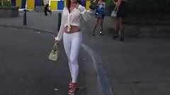 Snicky S. reccomend candid tight skirts heels walking