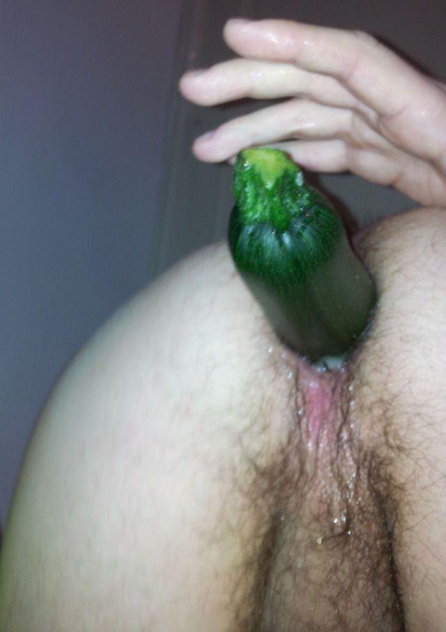Anal cucumber insertion