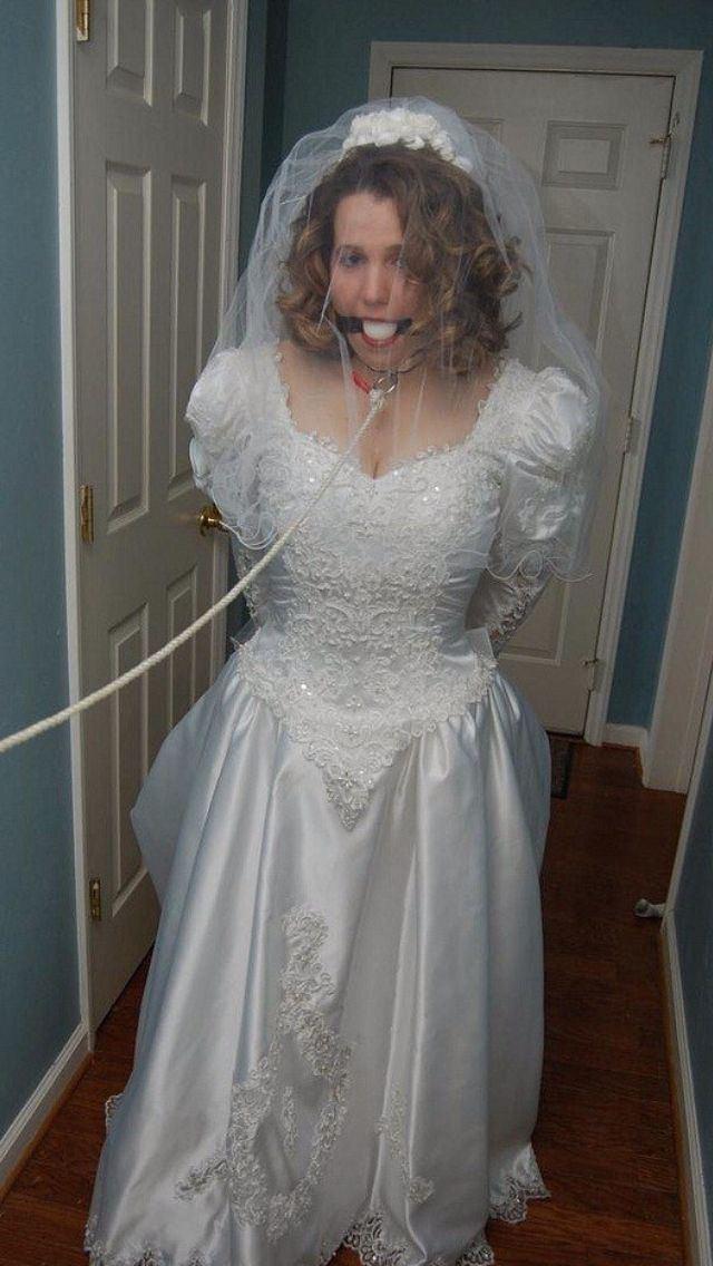 Bondage in wedding dress