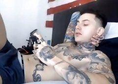 best of Shaved cumm face load tattooed on masturbate dick