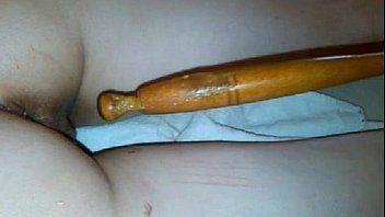 best of A Impaled stick on steel dildo