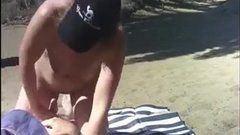 Nude naked masturbate cock on beach