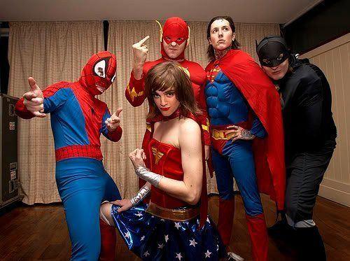 Superhero costume slut