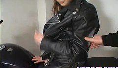 Asian babe leather