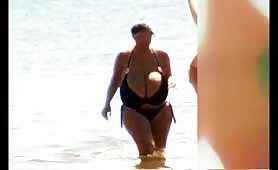 best of Handjob on beach boobs big naked penis