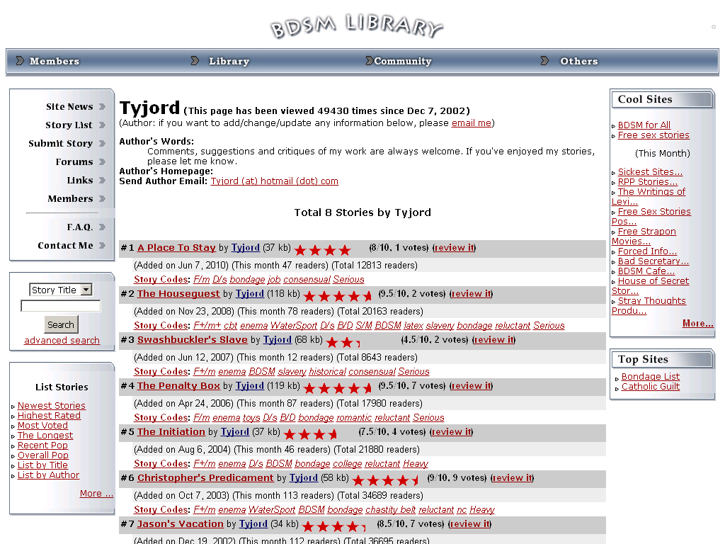 Bdsmlibrary Stories Search