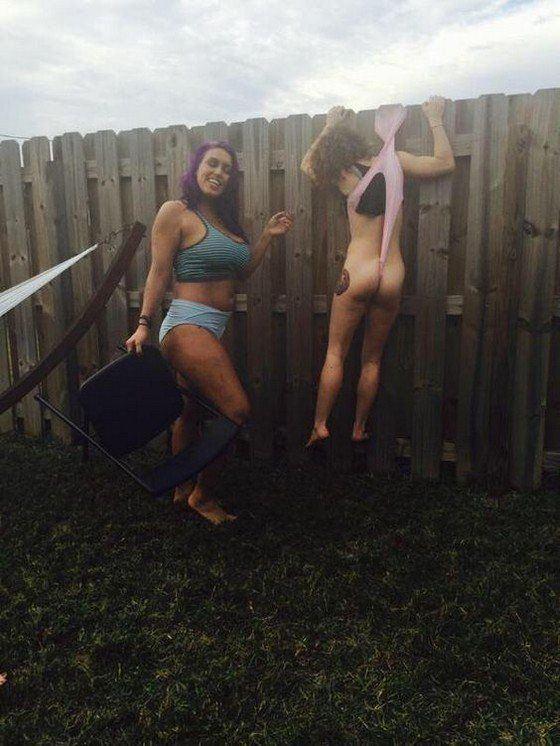 Girl Tied Naked Wedgie
