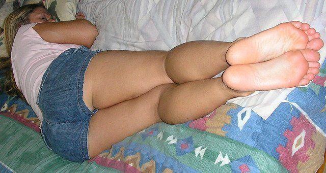 sleepy girl feet.