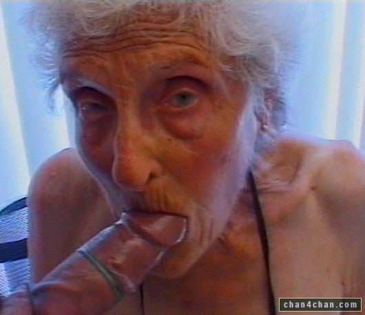 Very old granny blowjob cum